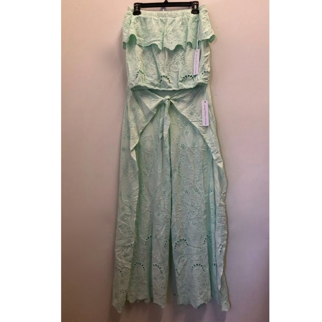 2 Pc Set Young Fabulous & Broke Caicos Eyelet Top & Pants Set